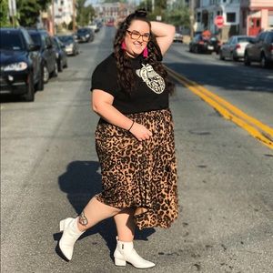 Cheetah Print Midi Skirt